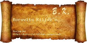 Borovits Kilián névjegykártya